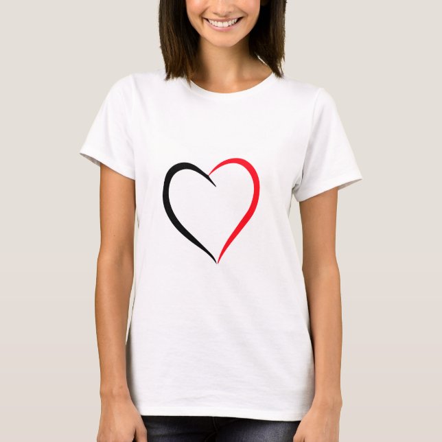 Design de t-shirt Black and Red Heart (Devant)