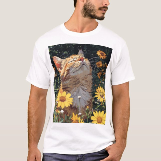 Design de T-shirt Chat style Anime mignon (Devant)