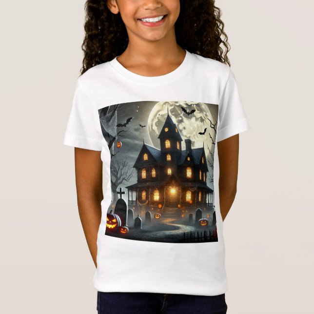 Design de t-shirt de la scène Halloween éffrayant (Devant)