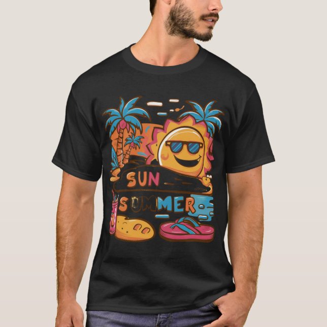 Design de t-shirt d'été, Design de t-shirt de plag (Devant)