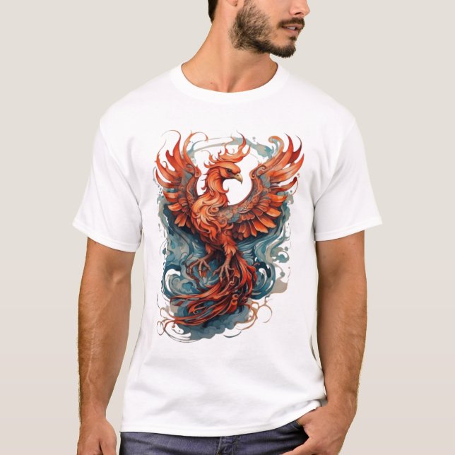 Design de T-shirt inspiré du tatouage Phoenix (Devant)