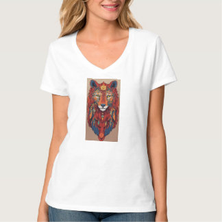Design de T-shirt Lion géométrique