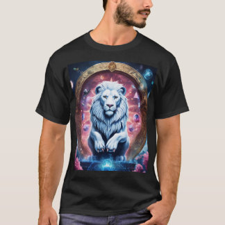 Design de T-shirt Lion Holographique géométrique