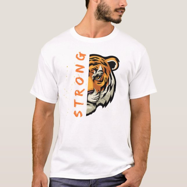 Design de t-shirts en tigre robuste (Devant)