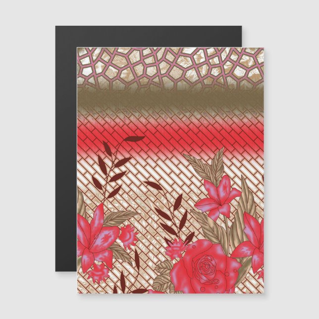 Design de tissu complexe avec motifs floraux (Devant / Derrière)