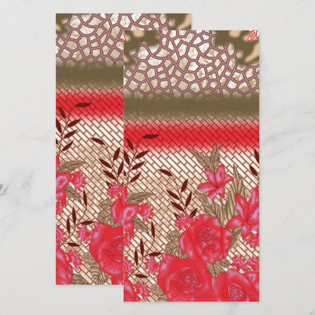 Design de tissu complexe avec motifs floraux (Devant / Derrière)