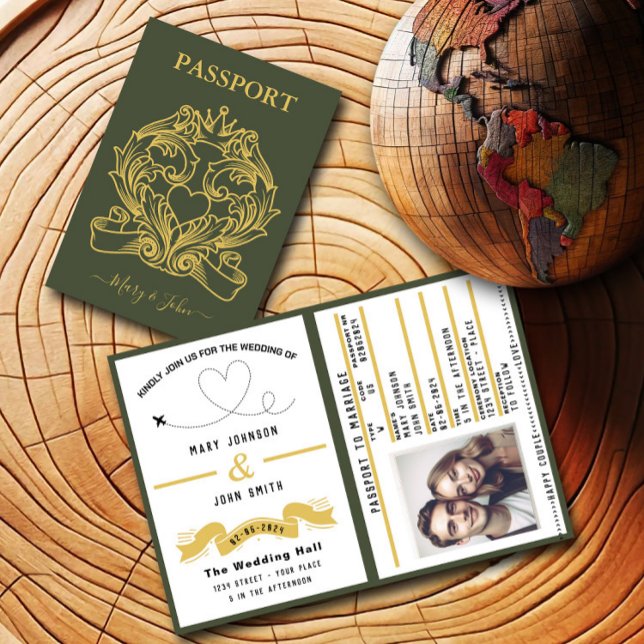 Design de voyage Faire-part de mariage Passeport V (Créateur téléchargé)