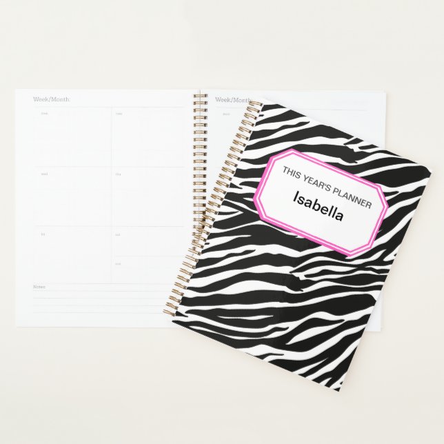 Design d'impression ZEBRA | Planificateur de 12 mo (Devant avec enveloppe)