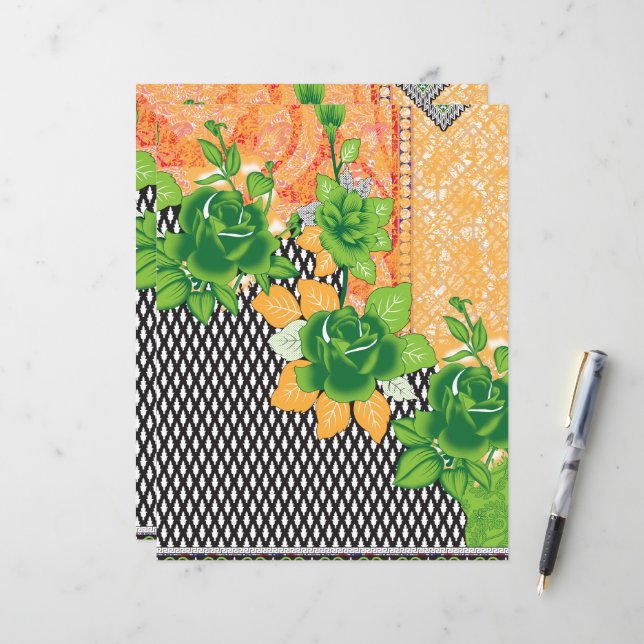 design d'un mur vert et jaune suspendu (Devant/Arrière en situation)