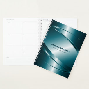 Design dynamique géométrique bleu métallique muet