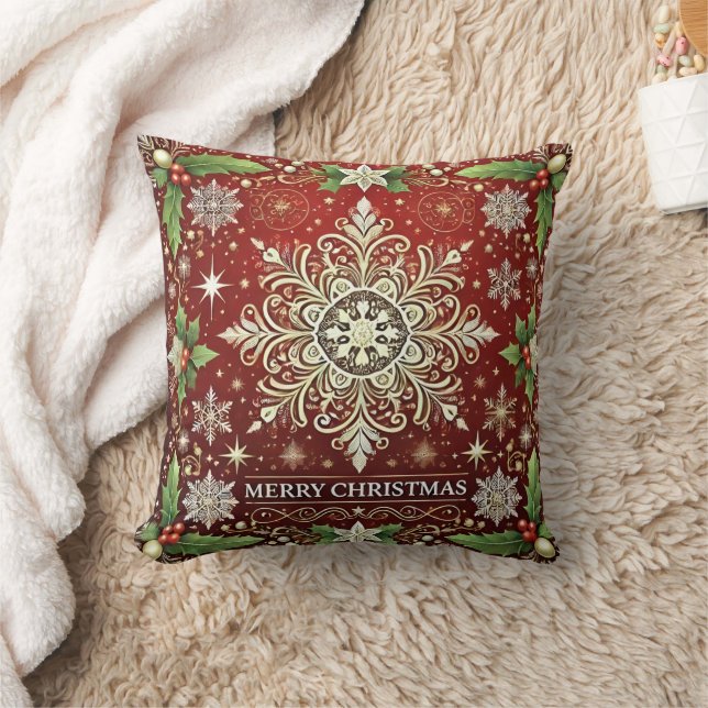 Design élégant Coussin de Noël avec Golden (Couverture)