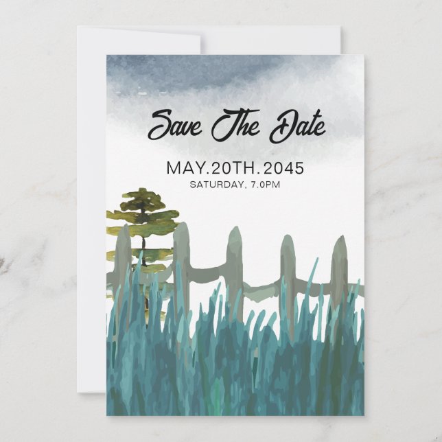 Design élégant de carte d'invitation de mariage d' (Dos)