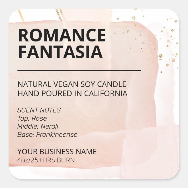 Design en bloc d'encre Étiquettes de cire de soja  (Devant)