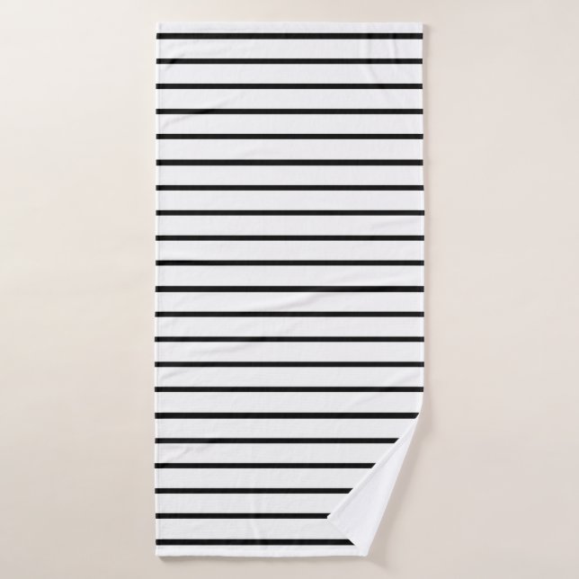 Design en rayures blanches et noires (Serviette de bain)