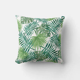 design feuille moderne lancer oreiller vert et bla