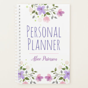 Design floral avec nom du propriétaire personnel