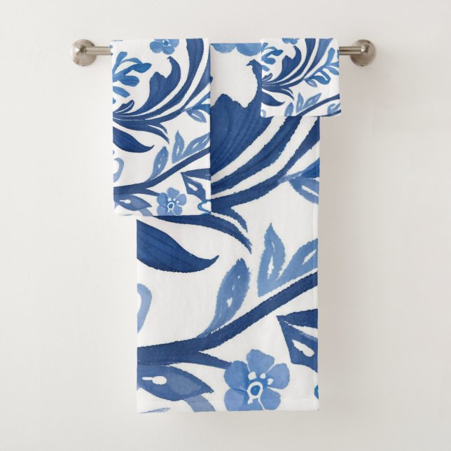 Design floral bleu et blanc | Chinoiserie Motif (En situation)