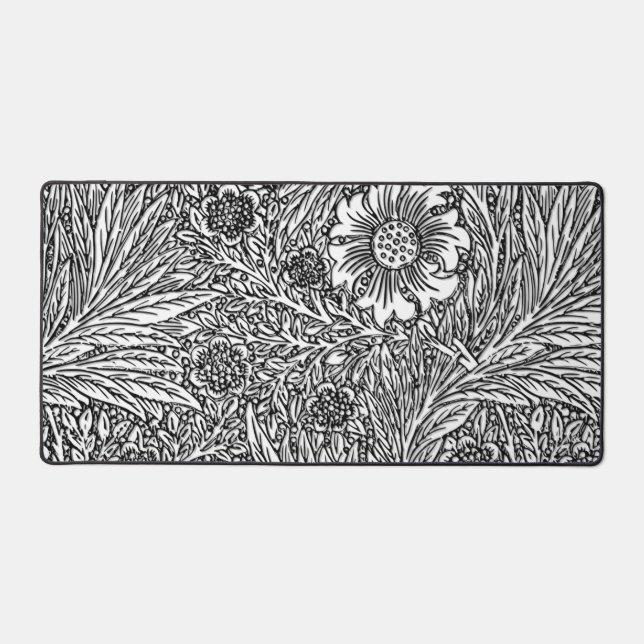Design floral complexe en noir et blanc (Recto)