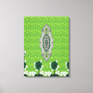 Design floral délicat sur toile texturée beige