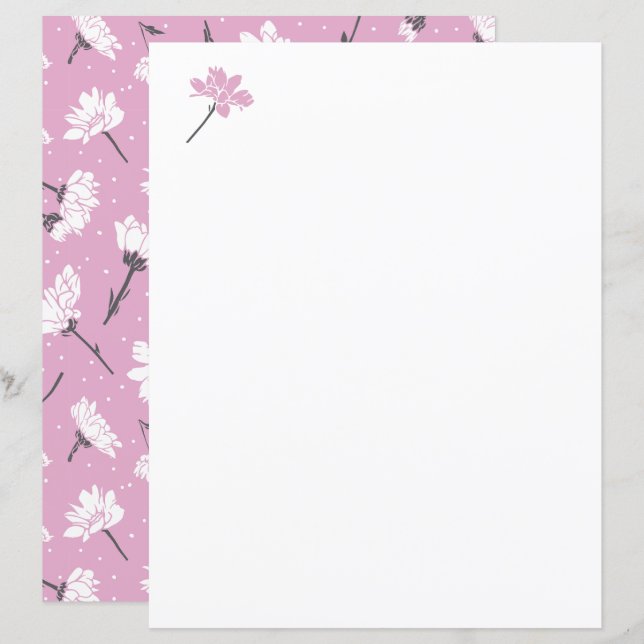 Design Floral Rose - Art Fleur Élégant (Devant / Derrière)