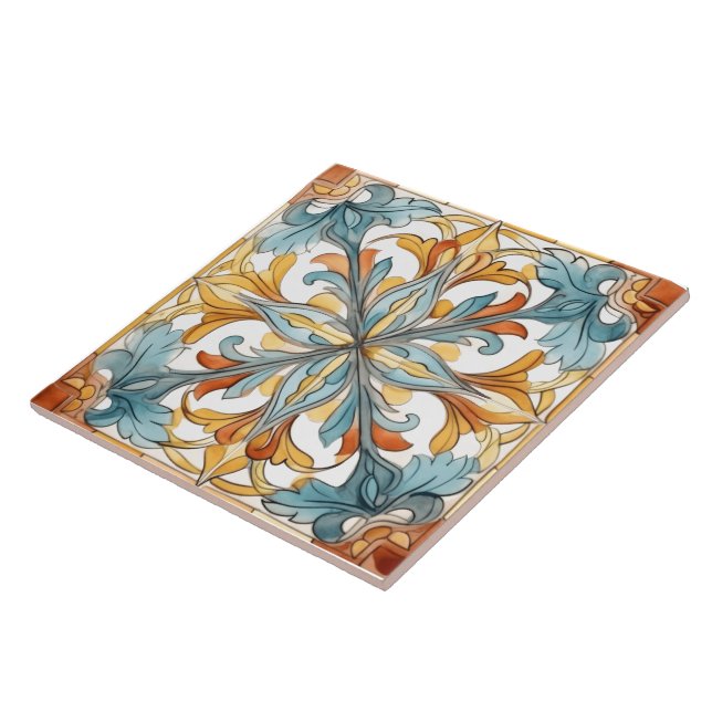 Design floral sur carreaux en céramique (Côté)