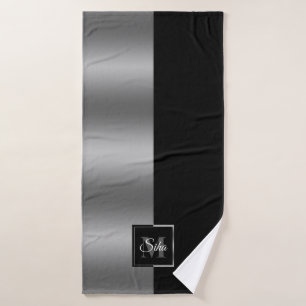 Design géométrique moderne élégant noir et argent