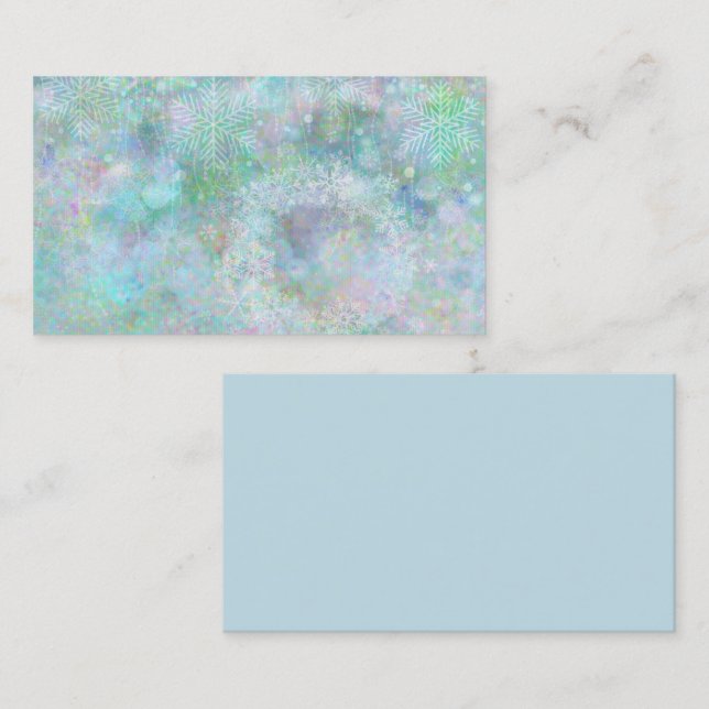Design hiver Snowflakes Carte de visite (Devant / Derrière)