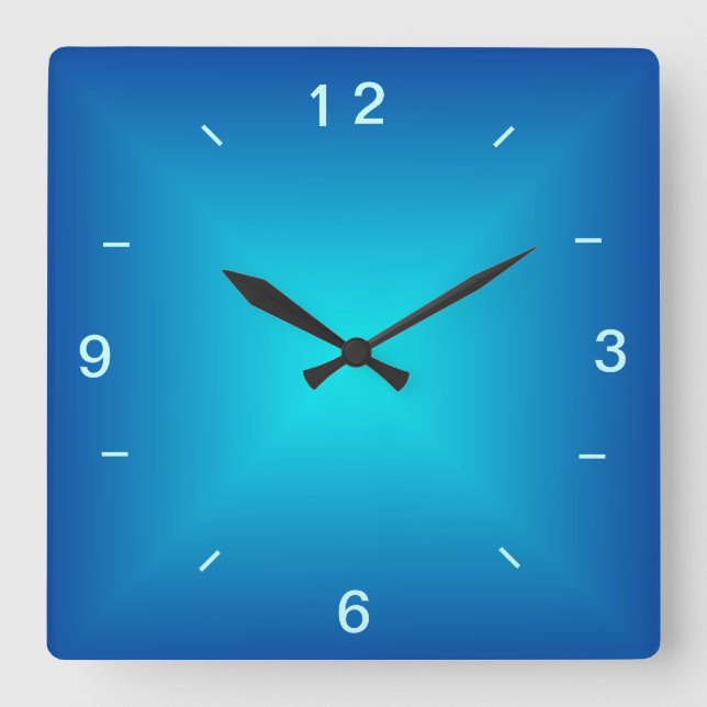 Design lumineux Aqua bleu > Horloge murale ordinai (Recto)