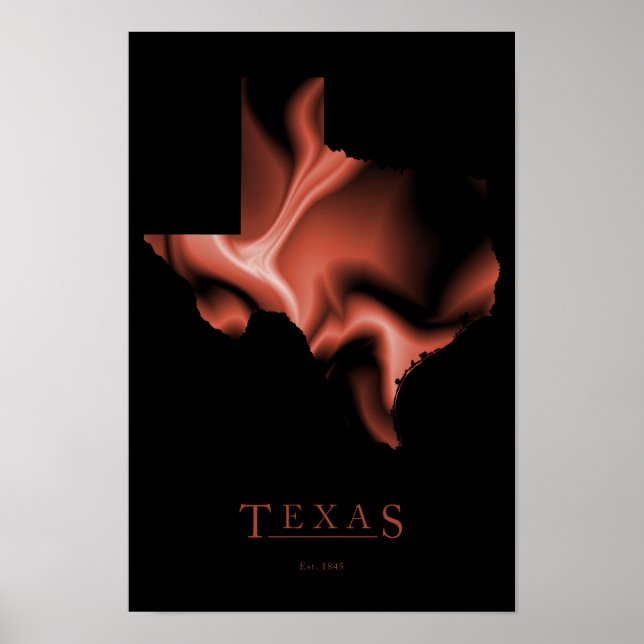 Design Map Poster of Texas (Devant)