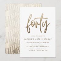 Design moderne 40e anniversaire simple élégant scr