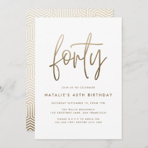 Design moderne 40e anniversaire simple élégant scr