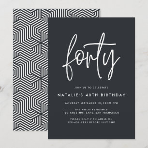 Design moderne 40e anniversaire simple élégant scr
