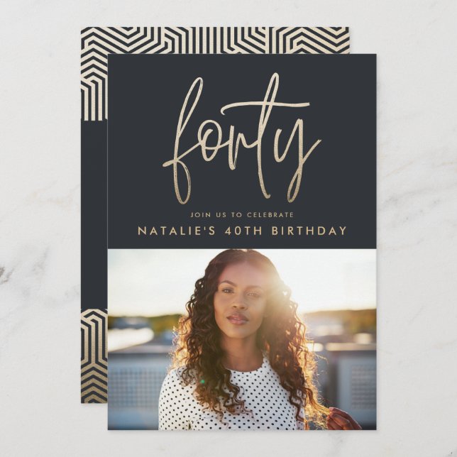 Design moderne 40e anniversaire simple élégant scr (Devant / Derrière)