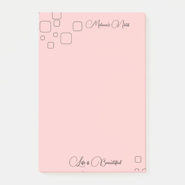 Design moderne avec arrière - plan rose Post-it No (Devant)