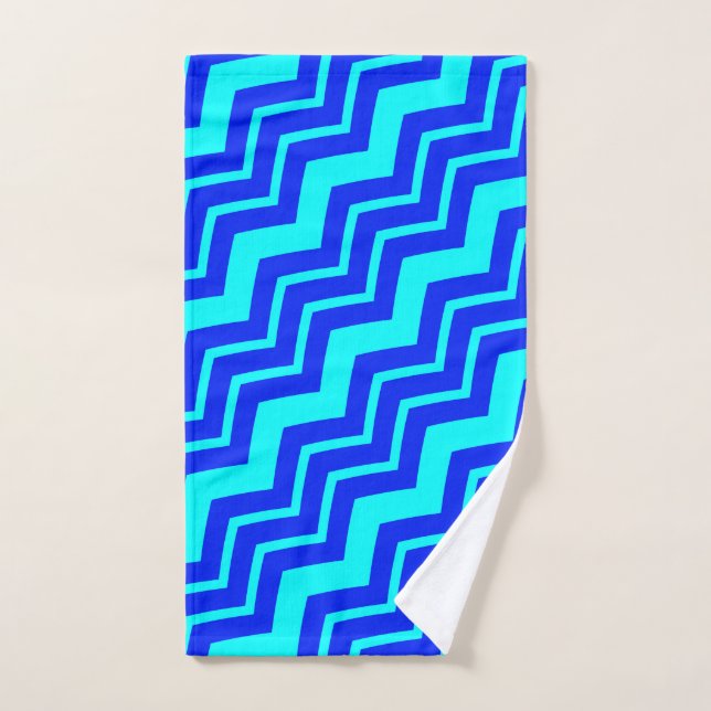 Design Motif Blue Zig Zag Chevron (Serviette à main)