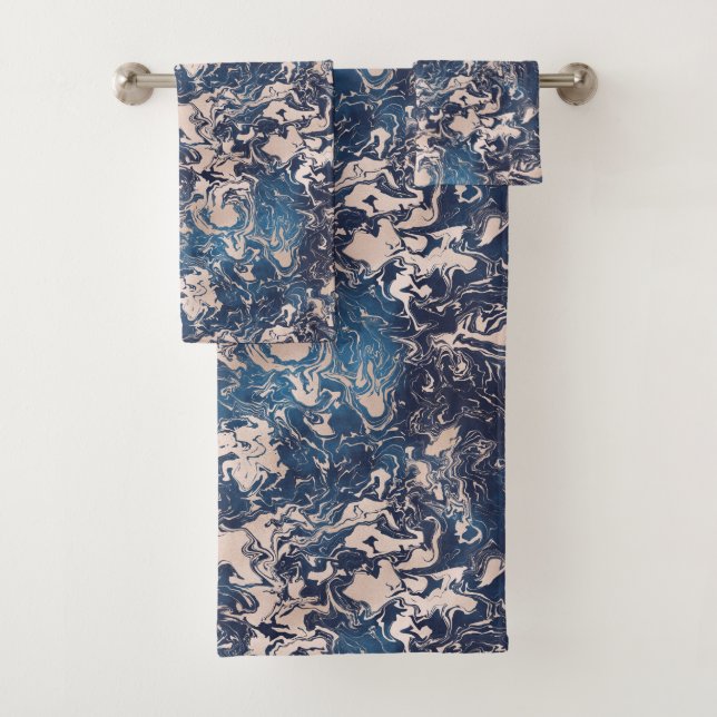 Design Motif en marbre de crème bleue Indigo (En situation)