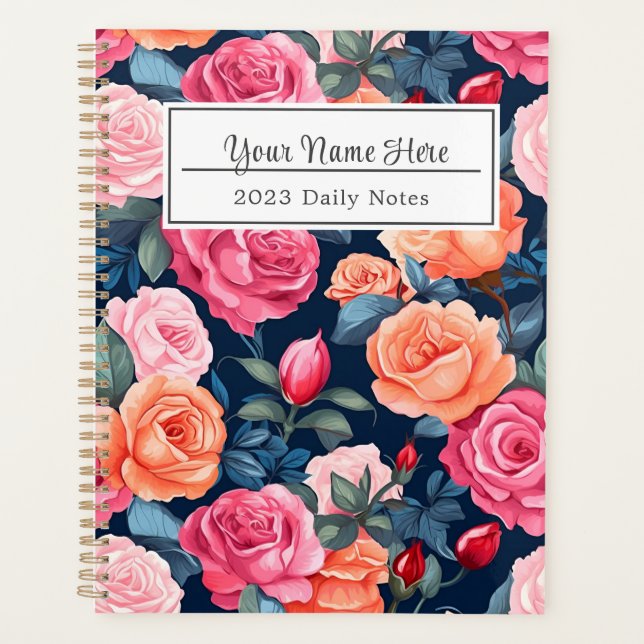 Design Motif Rose rouge rose orange (Devant)