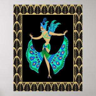 Design original de costume ERTE - affiche recoloré