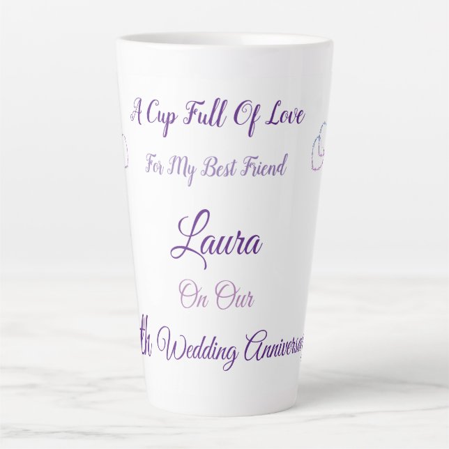 Design personnalisé 5e anniversaire Latte Mug (Devant)