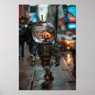 Design robotique unique - Poster de tête de bol de