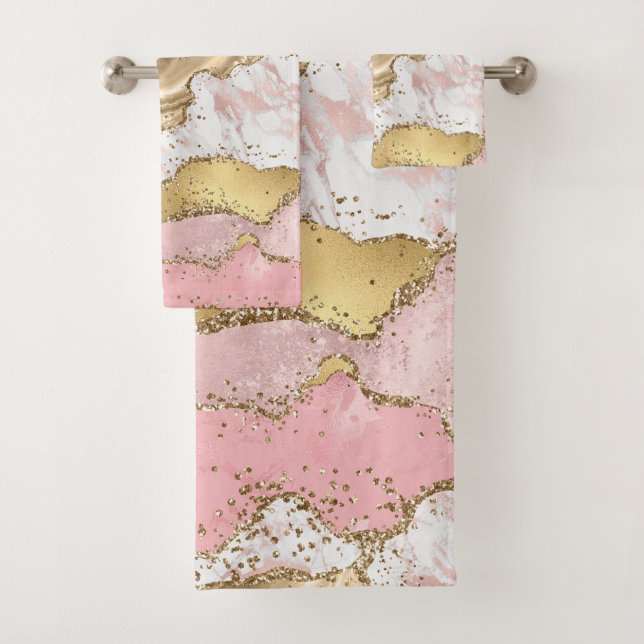 Design Rose de luxe en marbre rose or (En situation)