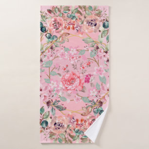 Design rose floral, couronne de fleurs roses