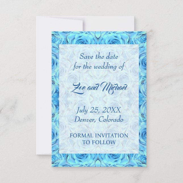 Design rose opulent en turquoise enregistrer la da (Devant)