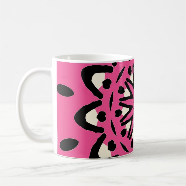 Design rose vif Abstrait Artwork Coffee Mug Cup (Gauche)