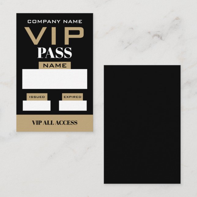 Design simple, cartes VIP (Devant / Derrière)