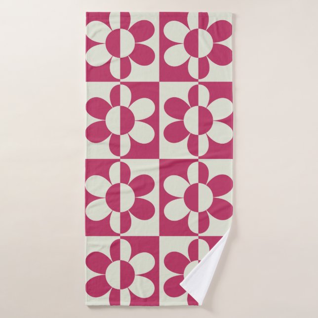 Design super rétro sans couture avec marguerite vi (Serviette de bain)