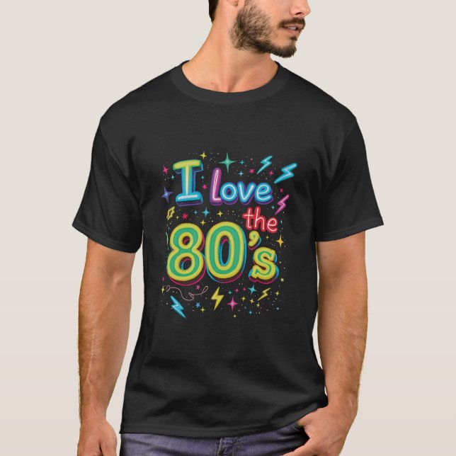 Design T-shirt d'amour des années 80 (Devant)