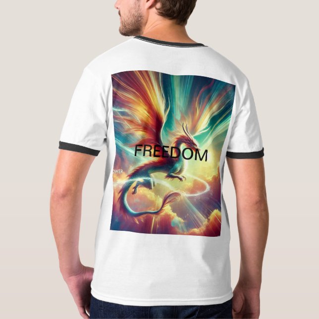Design T-shirt en Aquarelle Dragon Whimsical (Dos)