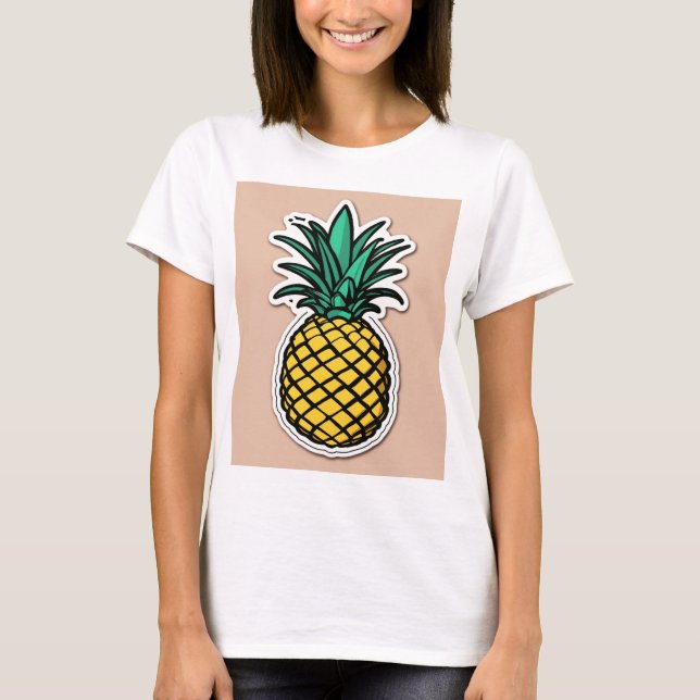 "Design T-shirt graphique en ananas" (Devant)
