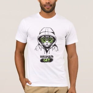 Design T-shirt "Hacker Cat"